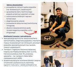 Oferta edukacyjna 2026/2027Kierowca mechanik